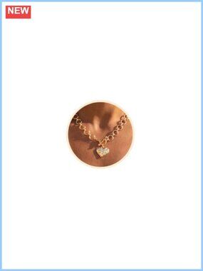 14K Gold Plated Heart Pendant Necklace Hammered Chunky Statement
